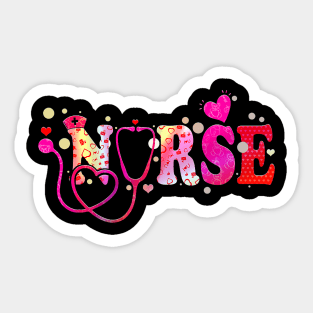 Nurse Valentines Day Valentine Scrub Top Women Scrubs NICU Sticker